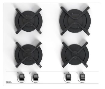 TEKA Plita gaz EASY GBC 64000 WHITE, 60 cm, Gratare Fonta