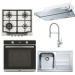 FRANKE Pachet Inox Hota Telescopica FTC 612 XS+Cuptor Electric FSM 86 H XS+Plita gaz FHTL 604 3G TC XS C+Chiuveta LLL 611+Baterie Smart Glenda Semi Pro