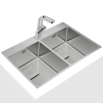 TEKA Chiuvetă bucătărie PureLine FORLINEA RS15 2B 740, SilentSmart, 2 cuve, 74x50 cm, Inox - imagine 5