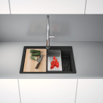 FRANKE Chiuvetă bucătărie Kubus 2 Pro KNG 610-53, set accesorii incluse, Nero - imagine 3