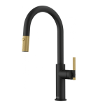 FRANKE Baterie bucătărie Maris Stripes cu dus extractibil, Matte Black-Gold