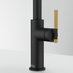 FRANKE Baterie bucătărie Maris Stripes cu dus extractibil, Matte Black-Gold - imagine 2