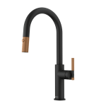 FRANKE Baterie bucătărie Maris Stripes cu dus extractibil, Matte Black-Cooper