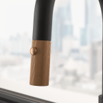 FRANKE Baterie bucătărie Maris Stripes cu dus extractibil, Matte Black-Cooper - imagine 3