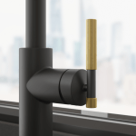 FRANKE Baterie bucătărie Maris Stripes Semi Pro cu pipa flexibila, Matte Black-Gold - imagine 2